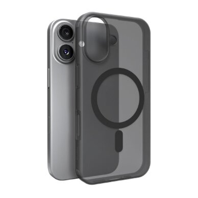 iPhone 17 Puro Daylight silikoninis dėklas su MagSafe – pusiau permatomas juodas