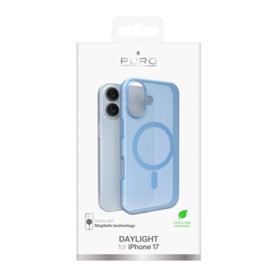 iPhone 17 Puro Daylight silikoninis dėklas, suderinamas su MagSafe – pusiau permatomas mėlynas 1