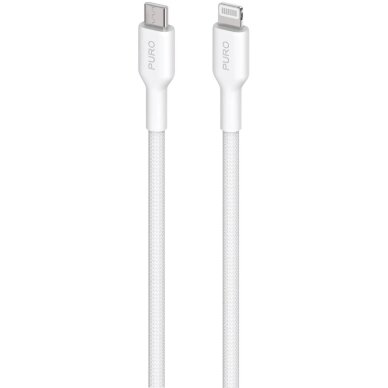 Laidas Puro Fabrik USB-C – Lightning su MFI sertifikatu 1.2m – baltas Laidas Puro Fabrik USB-C – Lightning su MFI sertifikatu 1.2m – baltas
