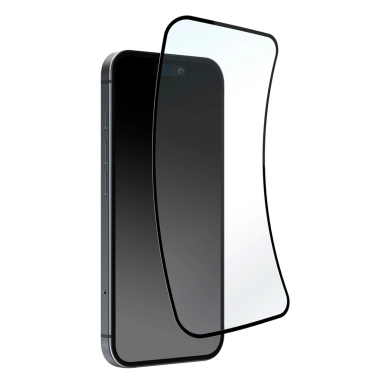 iPhone 16 Pro Puro Flexible Glass D3O hibridinis stiklas su juodu rėmeliu