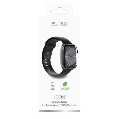 Dirželiai Puro Icon Silicone Apple Watch 38 / 40 / 41 mm – juodi (2 vnt.) 1 Dirželiai Puro Icon Silicone Apple Watch 38 / 40 / 41 mm – juodi (2 vnt.) 1