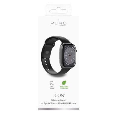 Dirželiai Puro Icon Silicone Apple Watch 42 / 44 / 45 / 49 mm – juodi (2 vnt.) 1 Dirželiai Puro Icon Silicone Apple Watch 42 / 44 / 45 / 49 mm – juodi (2 vnt.) 1