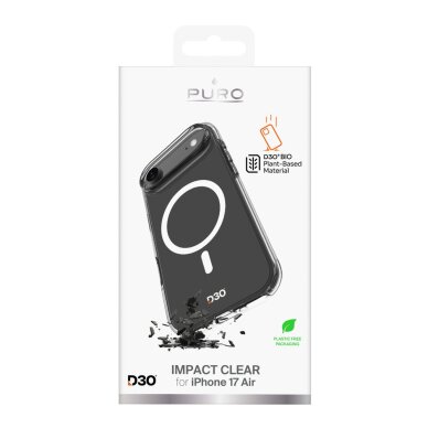 iPhone 17 Air dėklas Puro Impact Clear D3O TPU+PC MagSafe – permatomas 1 iPhone 17 Air dėklas Puro Impact Clear D3O TPU+PC MagSafe – permatomas 1