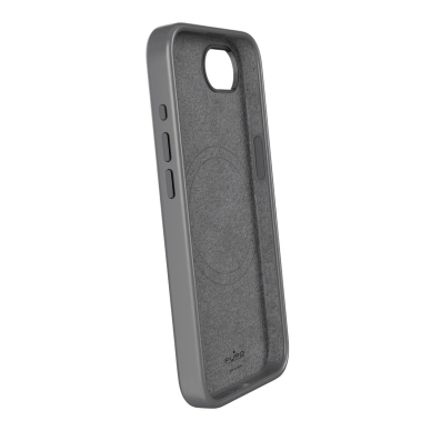 Puro Liquid Silicon Cover "ICON MAG PRO" with Magsafe, metal buttons and camera ring skirtas iPhone 16E, Juodas 1