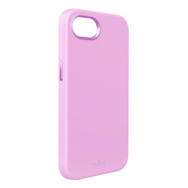 Puro Liquid Silicon Cover "ICON MAG PRO" with Magsafe, metal buttons and camera ring skirtas iPhone 16E, Rožinis