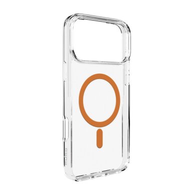 iPhone 17 Pro Max Puro Lite Mag TPU+PC dėklas su MagSafe palaikymu - permatomas su oranžiniu rėmeliu iPhone 17 Pro Max Puro Lite Mag TPU+PC dėklas su MagSafe palaikymu - permatomas su oranžiniu rėmeliu