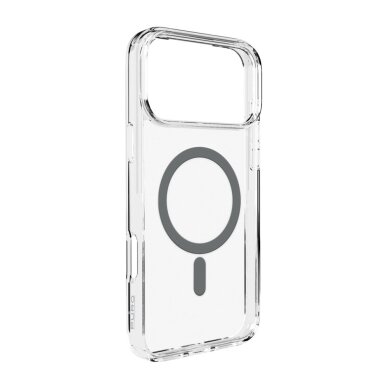 iPhone 17 Pro Puro Lite Mag TPU+PC dėklas su MagSafe palaikymu - permatomas su pilku rėmeliu