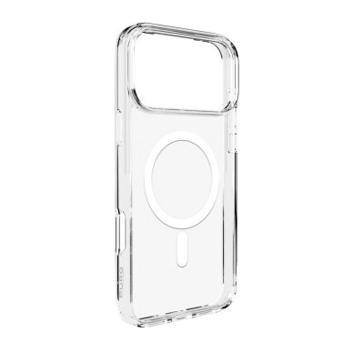 iPhone 17 Pro Puro Lite Mag TPU+PC dėklas su MagSafe – skaidrus su baltu žiedu