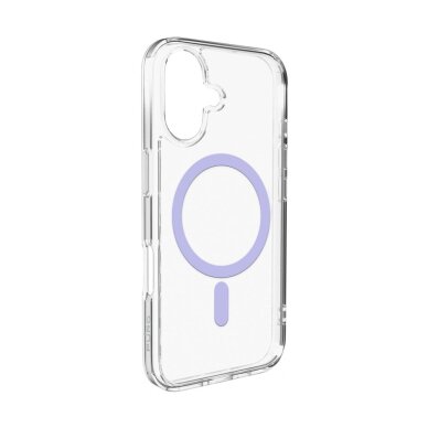 iPhone 17 Puro Lite Mag TPU+PC dėklas su MagSafe – permatomas su rožiniu rėmeliu