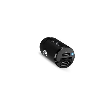 Automobilinis įkroviklis Puro Mini 30W Power Delivery 2x USB-C – juodas 2 Automobilinis įkroviklis Puro Mini 30W Power Delivery 2x USB-C – juodas 2