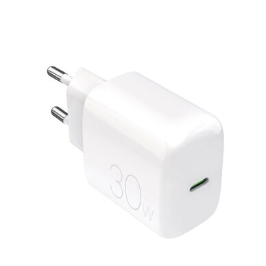Sieninis įkroviklis Puro ProLite 30W USB-C – baltas