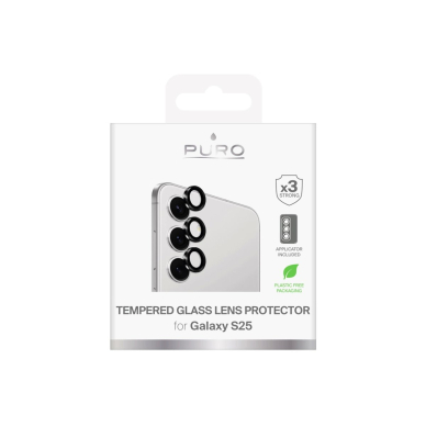 Puro vieno objektyvo grūdintas stiklas kamerai skirtas Samsung Galaxy S25 1