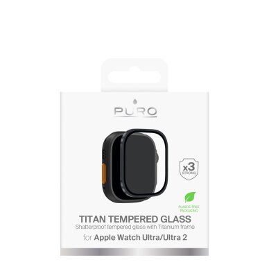 Apple Watch Ultra / Ultra 2 / Ultra 3M Puro grūdintas stiklas su titano rėmeliu – juodas 1 Apple Watch Ultra / Ultra 2 / Ultra 3M Puro grūdintas stiklas su titano rėmeliu – juodas 1