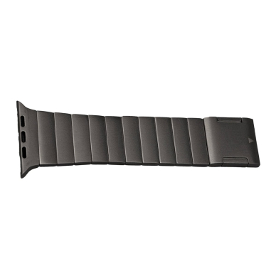 Apple Watch 42/44/45/49mm Puro TITAN nerūdijančio plieno dirželis - juodas 2