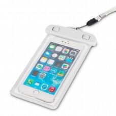 Vandeniui atsparus dėklas PVC waterproof phone case with lanyard - Baltas