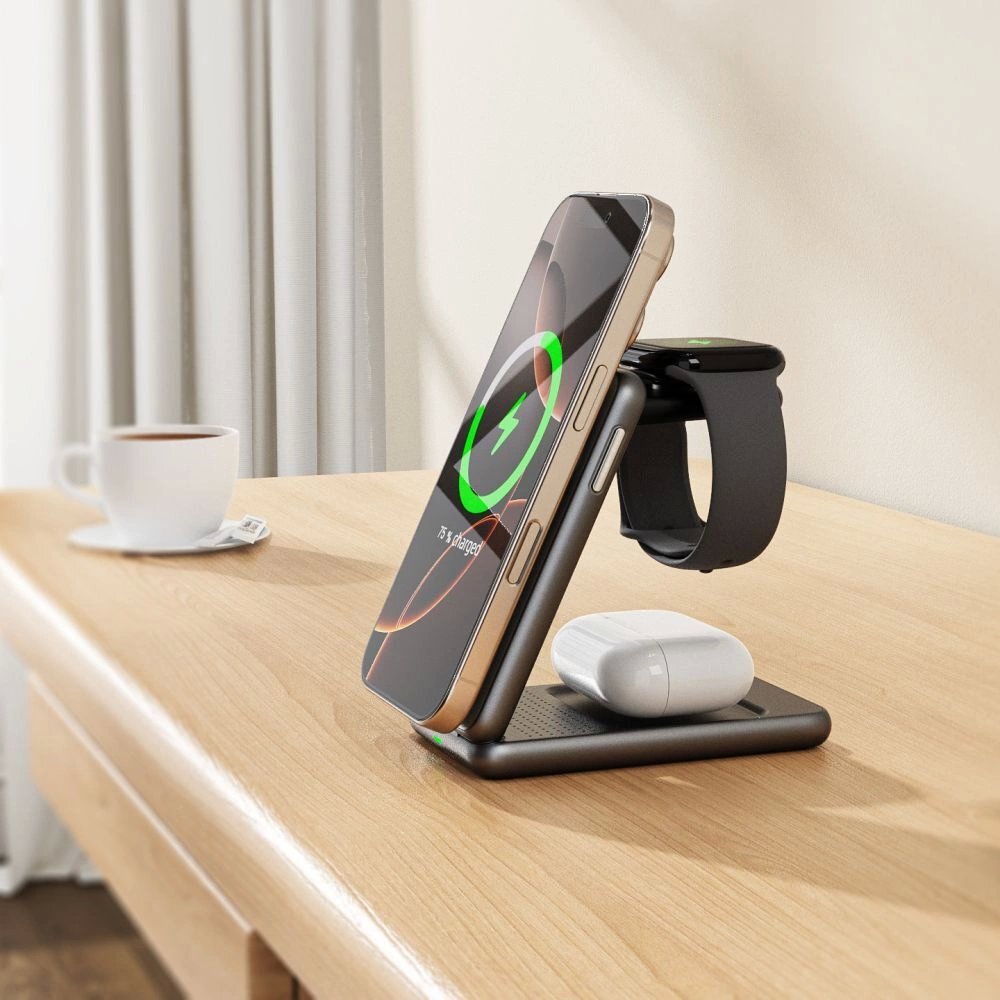 Įkroviklis QI15W-A42 3in1 indukcinis su MagSafe, skirtas Apple įrenginiams – auksinis 5 Įkroviklis QI15W-A42 3in1 indukcinis su MagSafe, skirtas Apple įrenginiams – auksinis 5