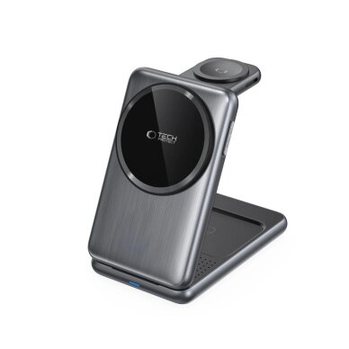 Įkroviklis QI15W-A42 3in1 indukcinis su MagSafe, skirtas Apple įrenginiams – pilkas 2 Įkroviklis QI15W-A42 3in1 indukcinis su MagSafe, skirtas Apple įrenginiams – pilkas 2