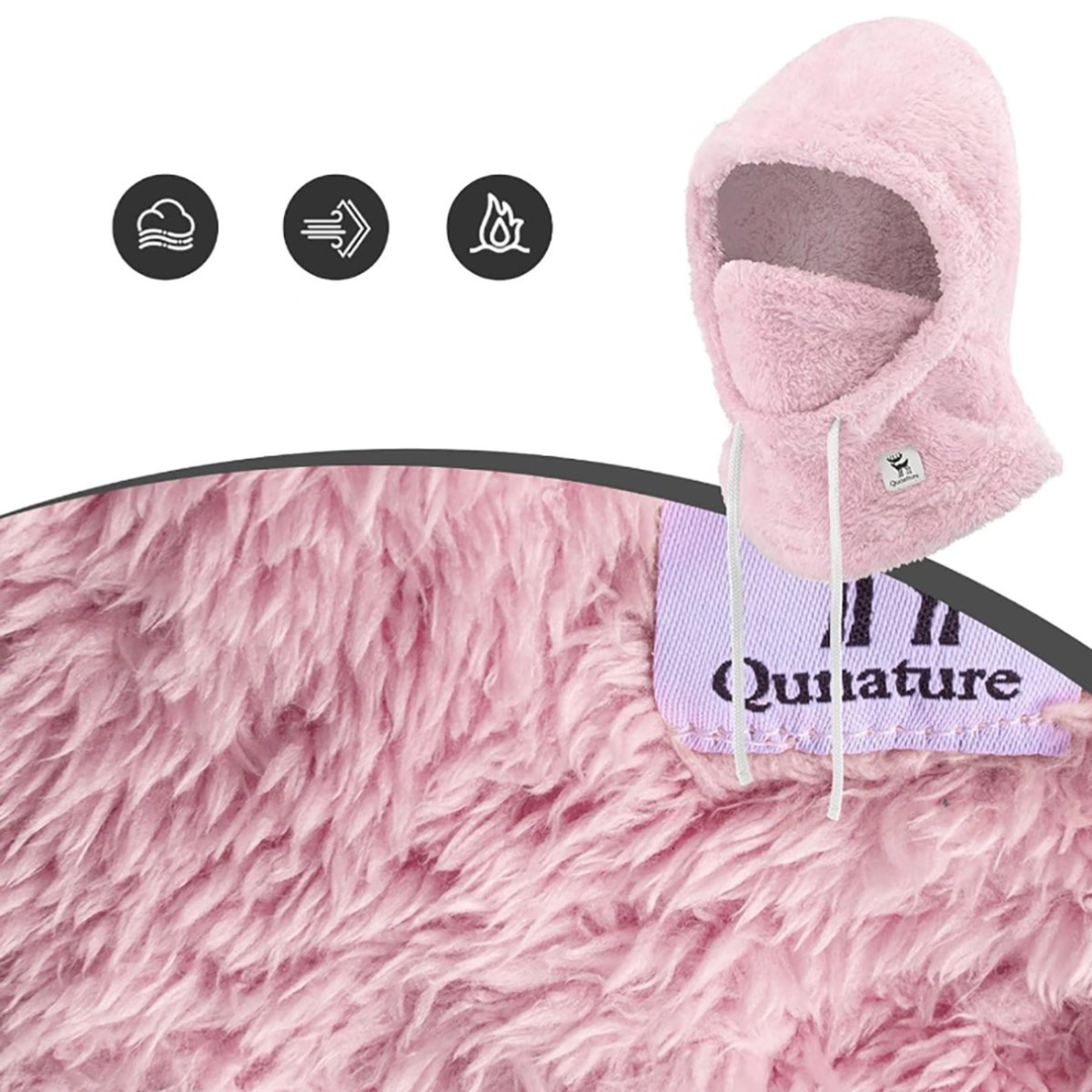 Qunature Arctic Velvet Balaclava slidinėjimo kaukė Dydis L – rožinis 5 Qunature Arctic Velvet Balaclava slidinėjimo kaukė Dydis L – rožinis 5