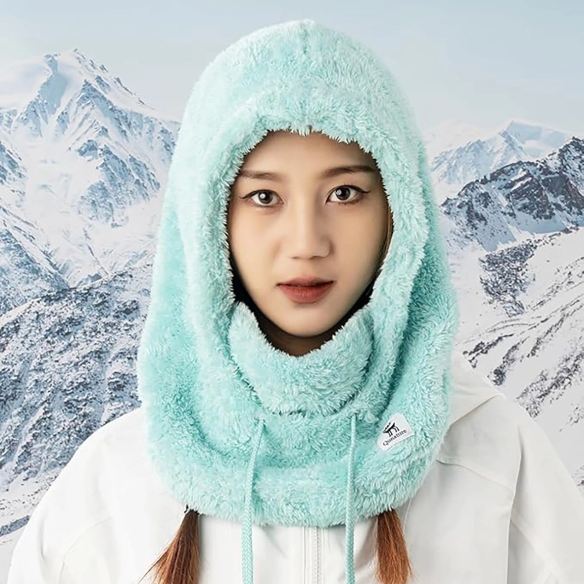 Qunature Arctic Velvet Balaclava slidinėjimo kaukė Dydis M – mėtų 2