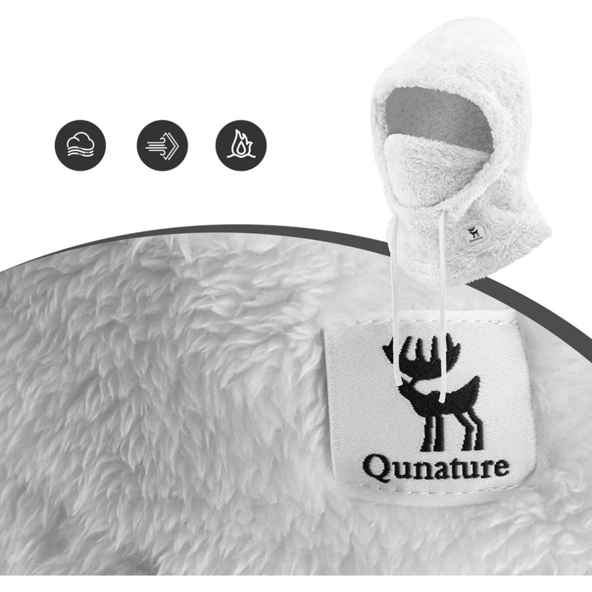 Kaukė Qunature Arctic Velvet slidinėjimo Balaclava dydis M – balta 6 Kaukė Qunature Arctic Velvet slidinėjimo Balaclava dydis M – balta 6