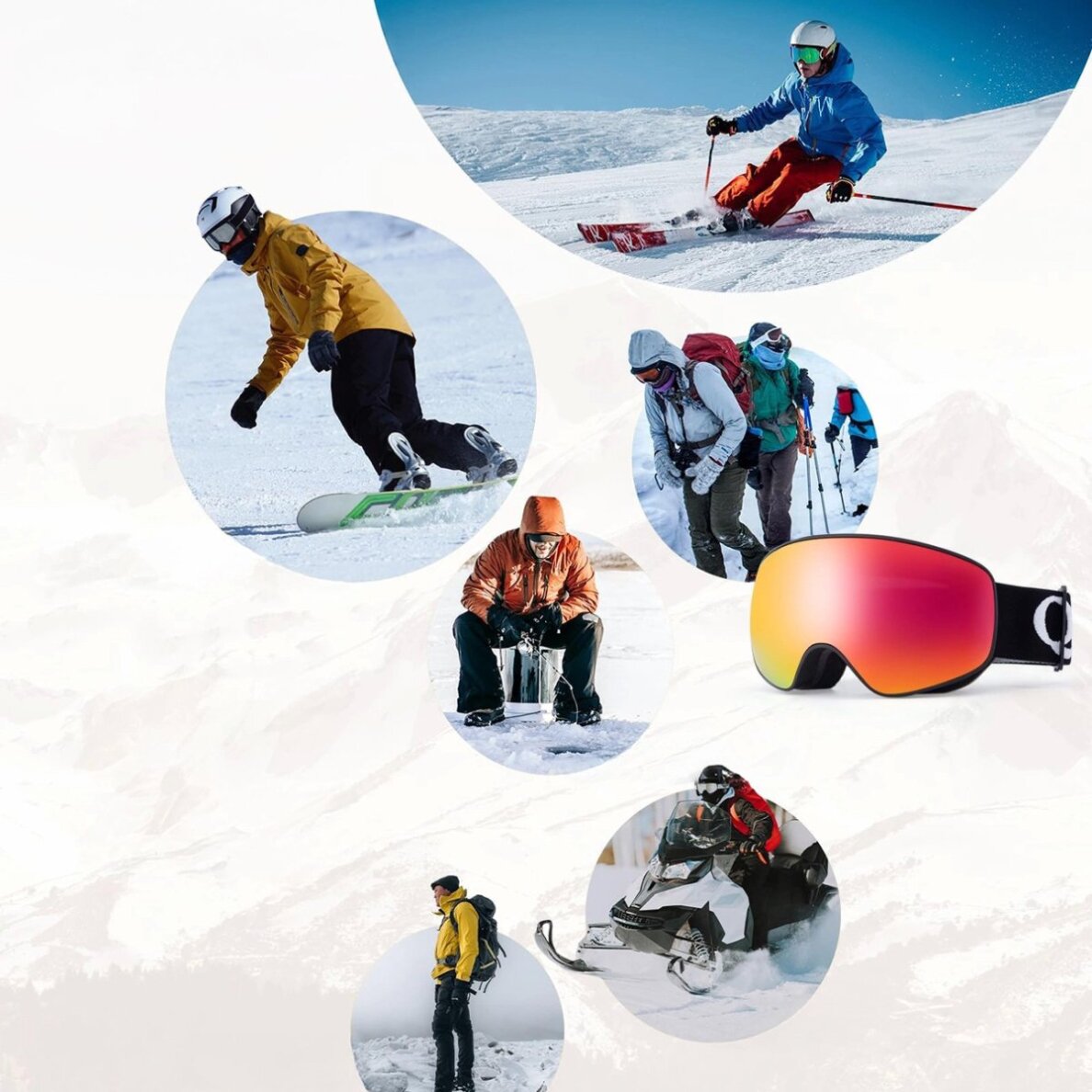 Vaikiški slidinėjimo akiniai Qunature Black (dydis M/L) – juodi 1 Vaikiški slidinėjimo akiniai Qunature Black (dydis M/L) – juodi 1