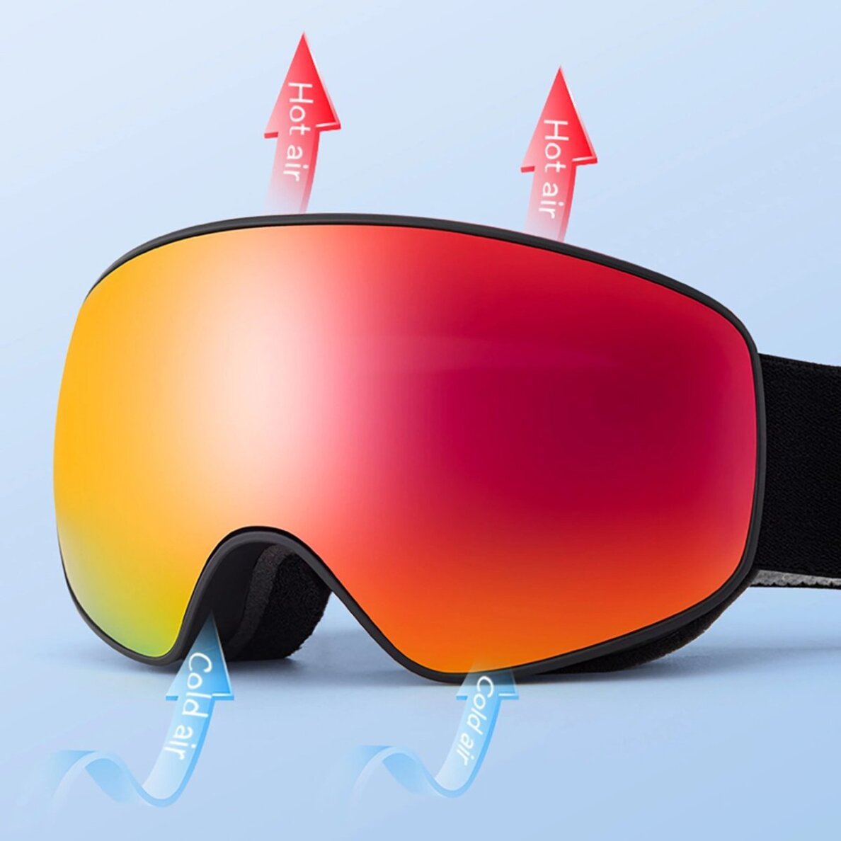 Vaikiški slidinėjimo akiniai Qunature Black (dydis M/L) – juodi 11