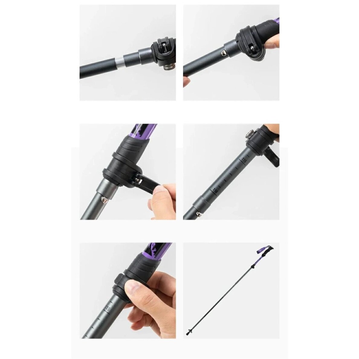 Žygio lazdos Qunature Nordic Walking Trekking Poles aliumininės 110–130 cm – violetinės 1