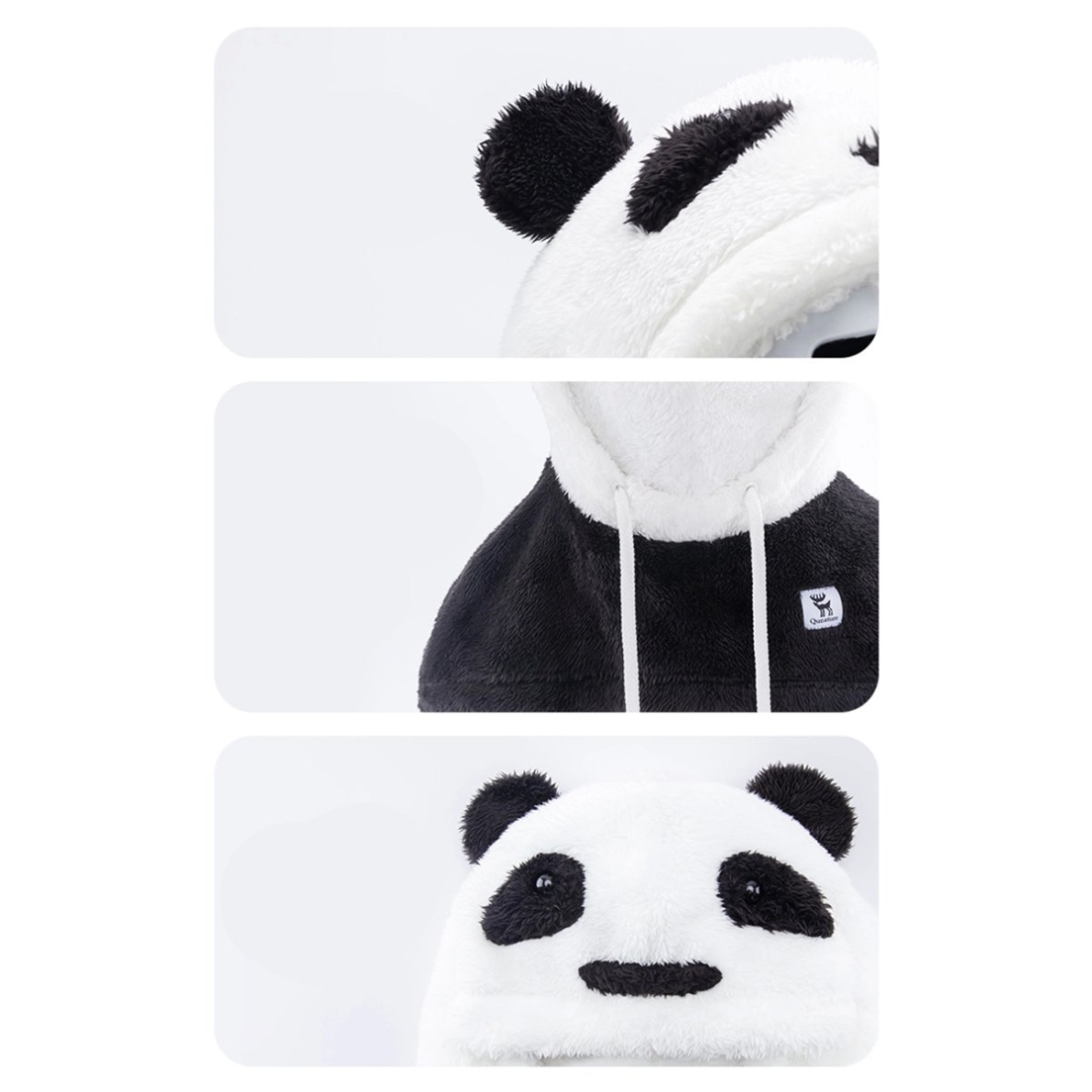 Qunature Panda Balaclava slidinėjimui vaikams / suaugusiems Dydis L – juoda/balta 3 Qunature Panda Balaclava slidinėjimui vaikams / suaugusiems Dydis L – juoda/balta 3