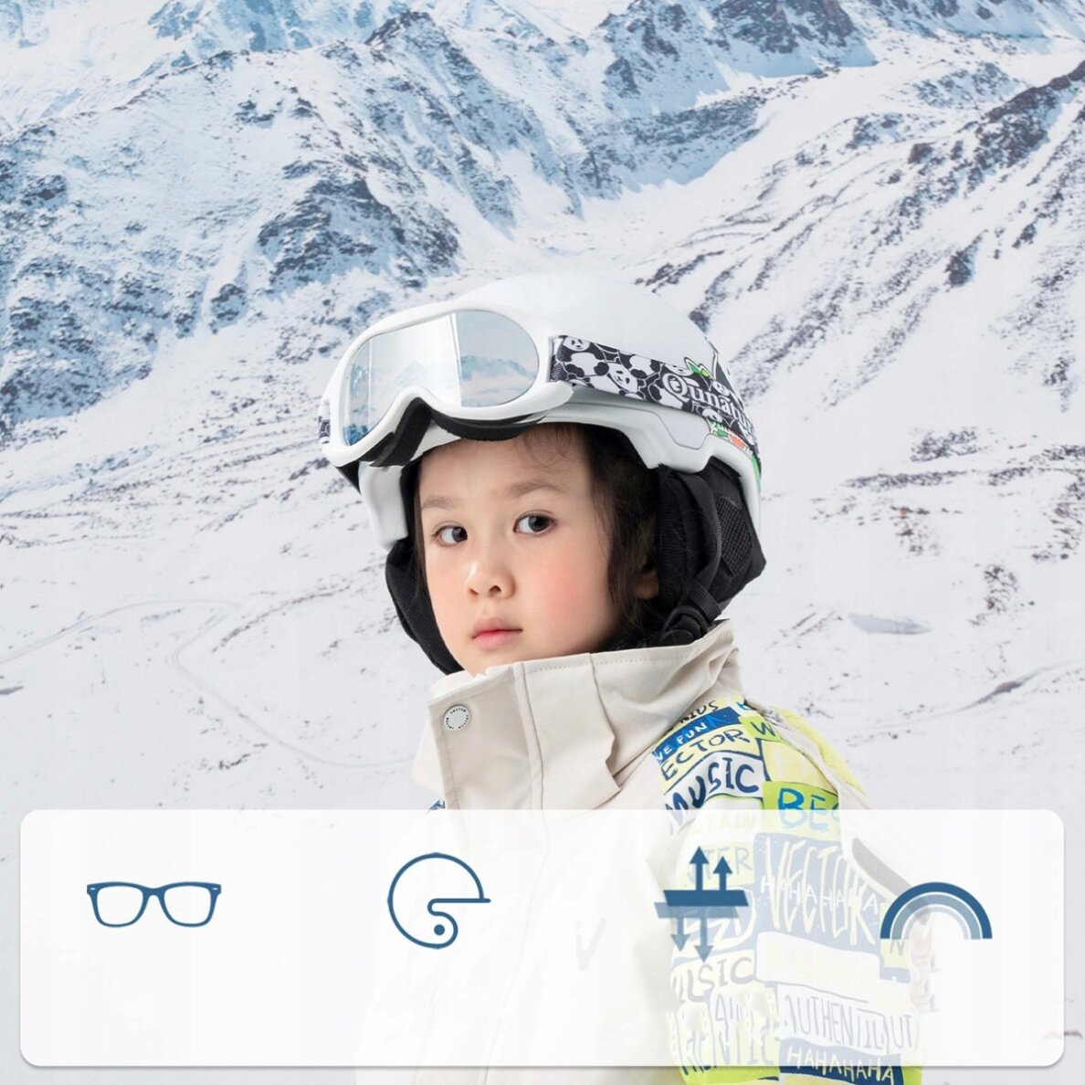 Vaikiški slidinėjimo akiniai Qunature Panda – juodi/balti 6