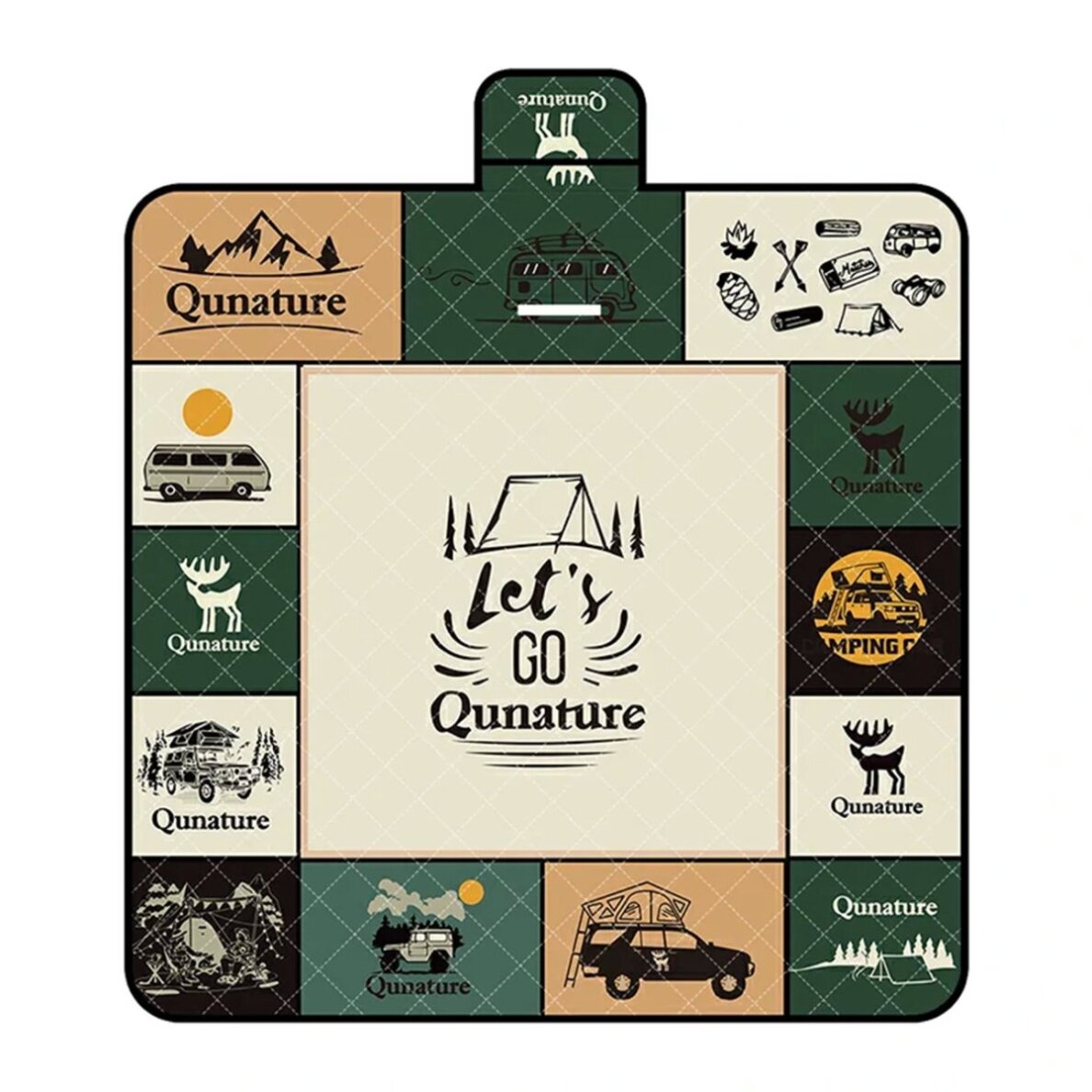 Kilimėlis Qunature turistinis, neperšlampamas 2 x 2 m – įvairiaspalvis Kilimėlis Qunature turistinis, neperšlampamas 2 x 2 m – įvairiaspalvis