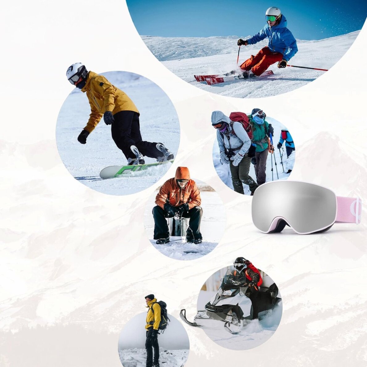 Vaikiški slidinėjimo akiniai Qunature Pink (vidutinio/didelio dydžio vaikų versija) 4 Vaikiški slidinėjimo akiniai Qunature Pink (vidutinio/didelio dydžio vaikų versija) 4