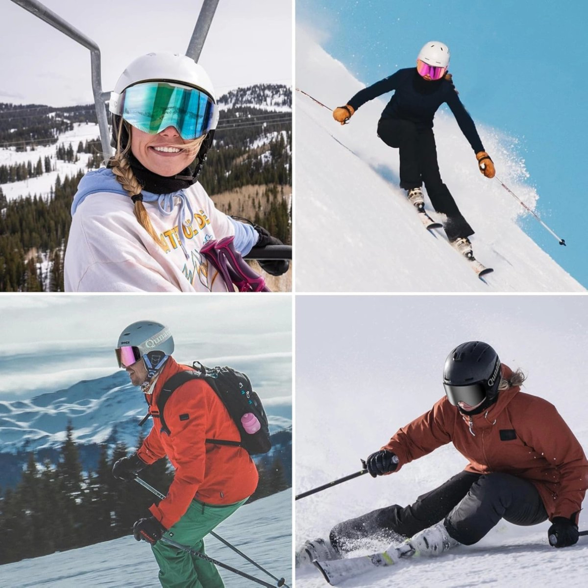 Qunature Slidinėjimo akiniai be rėmelių – rožiniai 4 Qunature Slidinėjimo akiniai be rėmelių – rožiniai 4