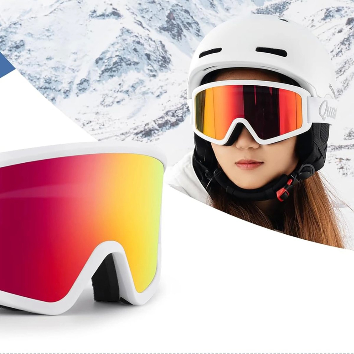 Qunature White Ski Goggles slidinėjimo akiniai, skirti suaugusiems – baltas 2 Qunature White Ski Goggles slidinėjimo akiniai, skirti suaugusiems – baltas 2