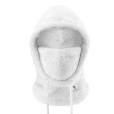 Qunature Arctic Velvet Balaclava slidinėjimo kaukė Dydis L – baltas