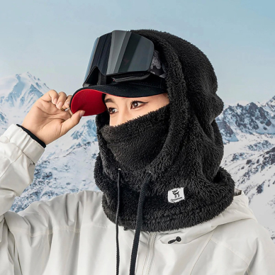 Qunature Arctic Velvet Balaclava slidinėjimo kaukė Dydis L – juodas 3