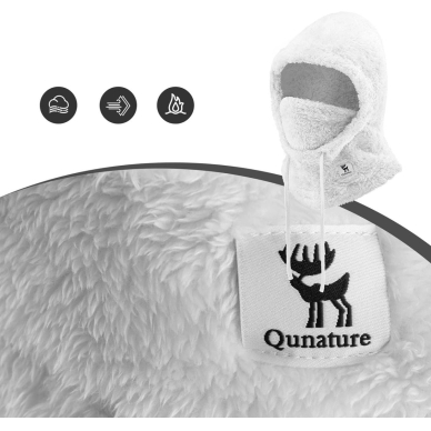Qunature Arctic Velvet Balaclava slidinėjimo kaukė Dydis L – baltas 5
