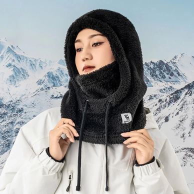 Qunature Arctic Velvet Balaclava slidinėjimo kaukė Dydis M – juodas 3