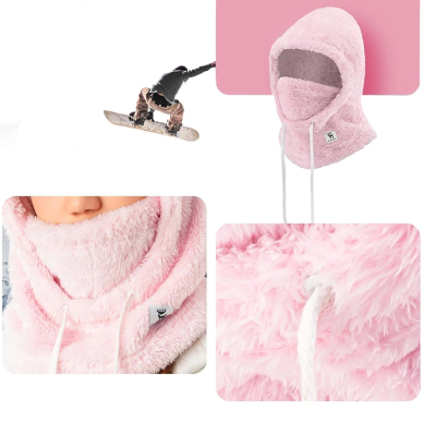 Qunature Arctic Velvet Balaclava slidinėjimo kaukė Dydis M – rožinis 5
