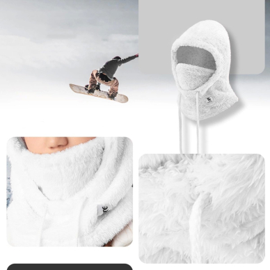 Qunature Arctic Velvet Balaclava slidinėjimo kaukė Dydis M – baltas 5