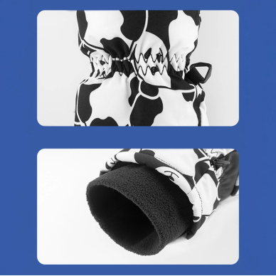 Qunature Panda Slidinėjimo pirštinės vaikams Dydis S – juoda/balta 11