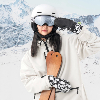 Qunature Panda Slidinėjimo pirštinės vaikams Dydis S – juoda/balta 8