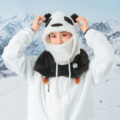 Qunature Panda Balaclava slidinėjimui vaikams / suaugusiems Dydis M – juoda/balta 4