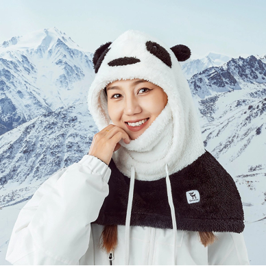 Qunature Panda Balaclava slidinėjimui vaikams / suaugusiems Dydis M – juoda/balta 9