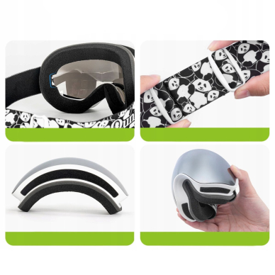 Qunature Panda Slidinėjimo akiniai suaugusiems – juoda/balta 4