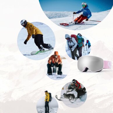 Vaikiški slidinėjimo akiniai Qunature Pink (vidutinio/didelio dydžio vaikų versija) 4 Vaikiški slidinėjimo akiniai Qunature Pink (vidutinio/didelio dydžio vaikų versija) 4