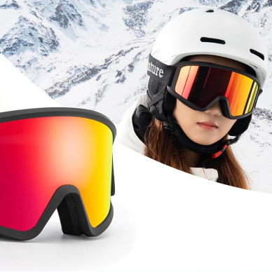 Qunature White Ski Goggles slidinėjimo akiniai, skirti suaugusiems – juodas 1