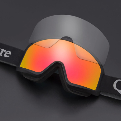 Qunature White Ski Goggles slidinėjimo akiniai, skirti suaugusiems – juodas 3