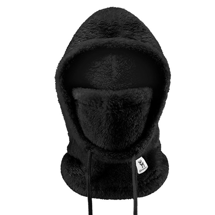 Qunature Arctic Velvet Balaclava slidinėjimo kaukė Dydis L – juodas