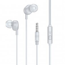 Remax in-ear earphone mini jack 3,5 mm headset with remote control baltas (RW-105 baltas) (ctz220) NDRX65