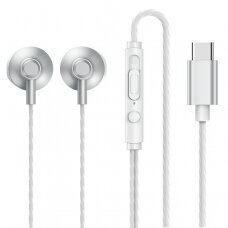 Ausinės su nuotoliniu valdymu REMAX in-ear earphones USB Type C headset Sidabrinės (RM-711a Silver)